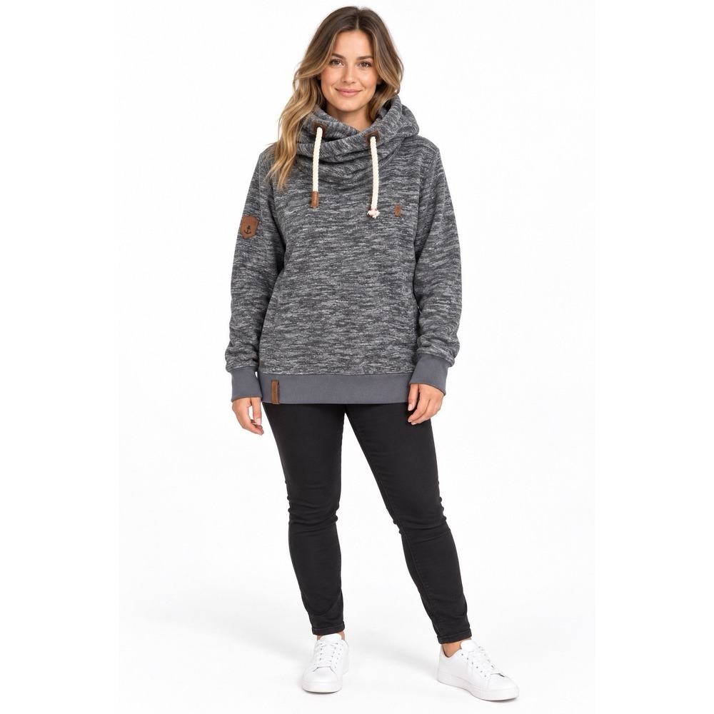 Naketano Women's XL Gray Fleece Hoodie Cowl Neck Pullover Discontinued German